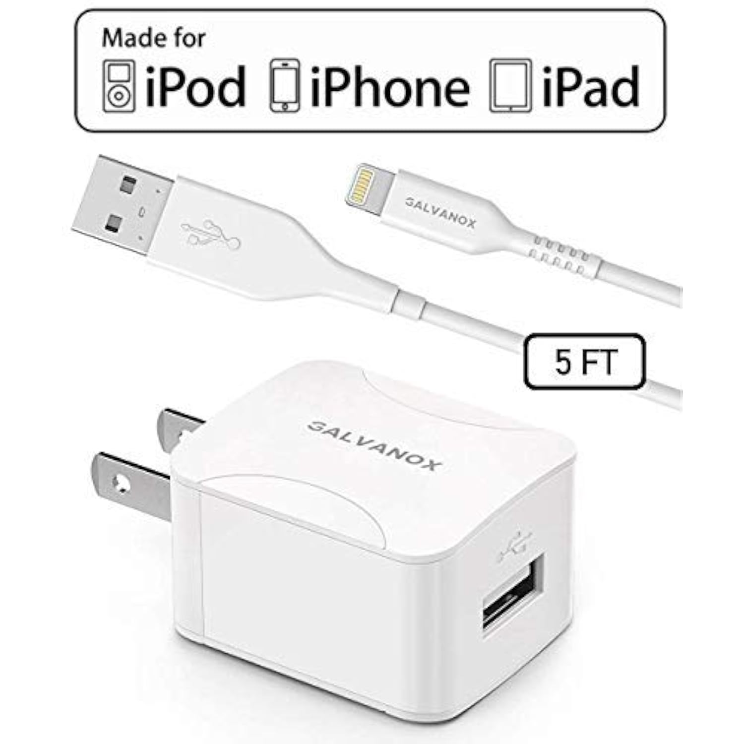 Iphone Charger With Wall Plug (10W Single Port) Mfi Apple Certified Lightning To Usb Cable Charging Cord And Outlet Power Adapter For Iphone 7/8 Plus/X/Xr/Xs/11/12/13/14 Plus/14 Pro Max