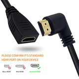 8K Hdmi Extension Cable, Short 8K Hdmi 90 Degree Left Angle Male To Female Hdm