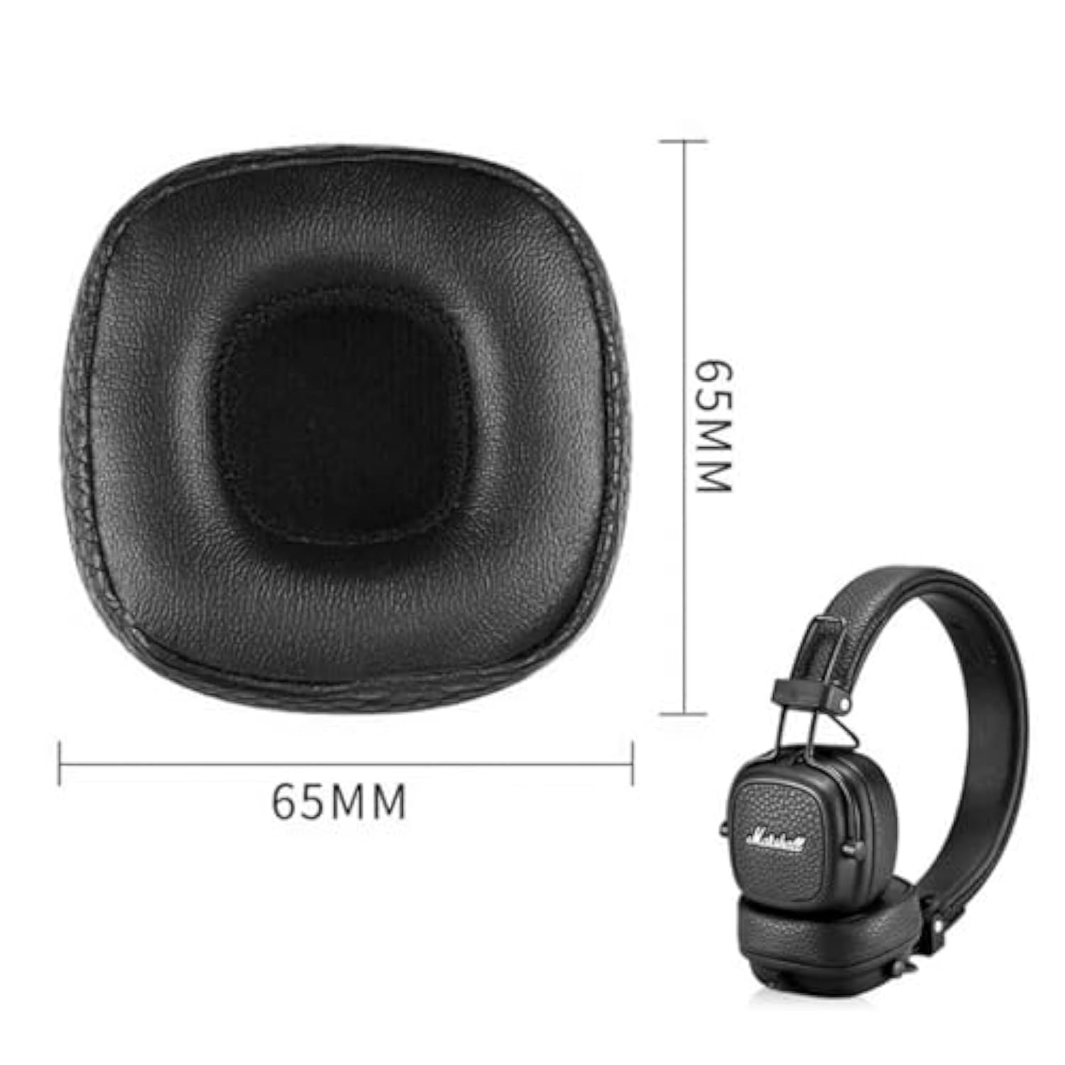 Replacement Earpads Cushions Compatible With Marshall 3Rd Gen On-Ear Headphone, 1 Pair Protein Leather Ear Pads With Soft Memory Foam, Noise Isolating Earpads(Black)
