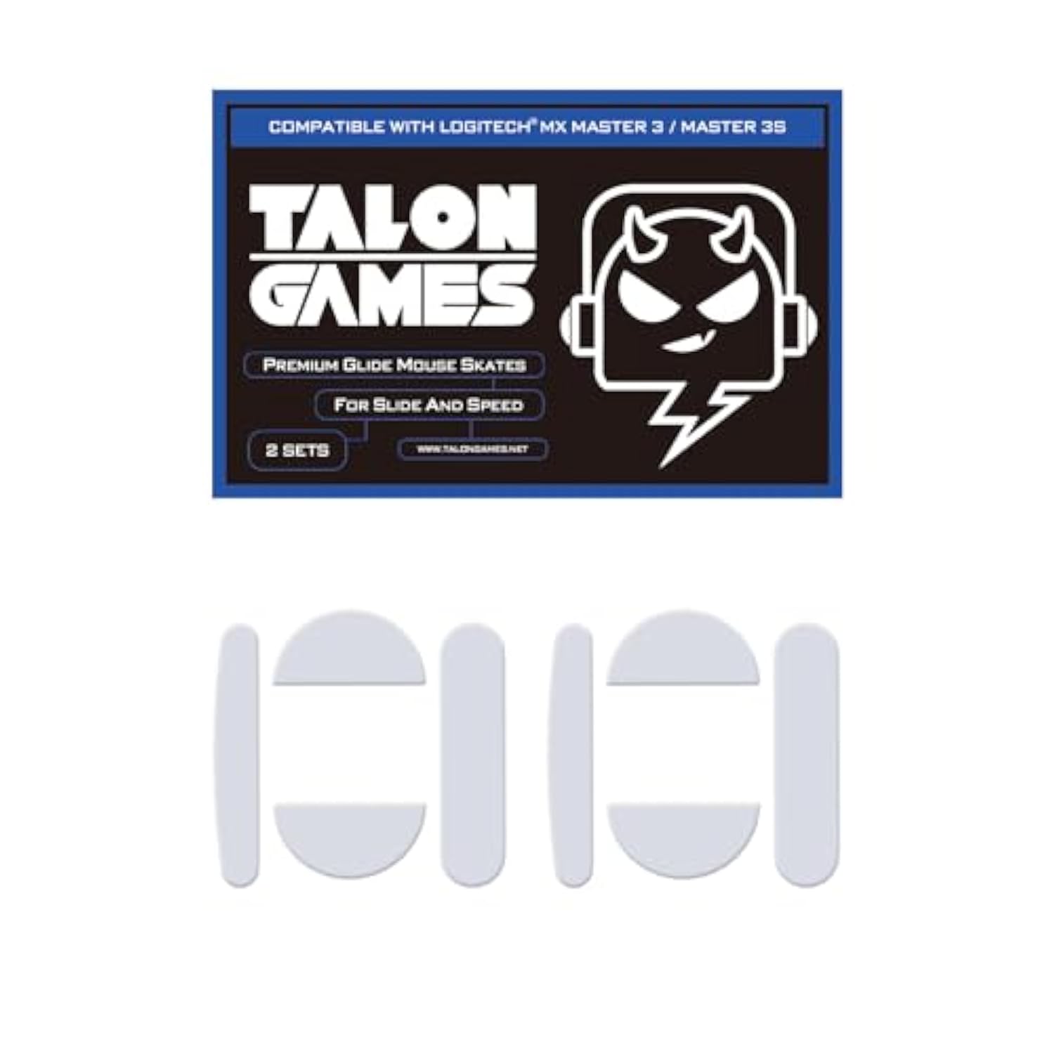 2Sets Of Rounded Curved Edges Mouse Feet Skates Compatible With Logitech Mx Master 3 / 3S Gaming Mouse Feet Replacement,0.8Mm,Pure Ptfe Material With Super Smooth Glide Pads