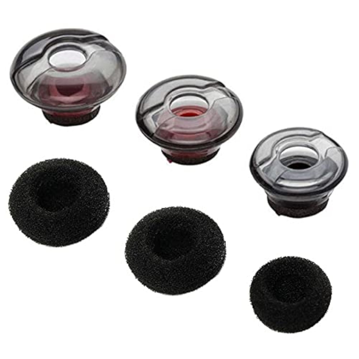 Earbuds Eartips Compatible For Plantronics Voyager 5200 Headset Ear Pads Tips Gel Set Replacement Silicone + Plastic Eargel Spare L/M/S Size Kit With Sponge Foam Covers Durable 3Pcs