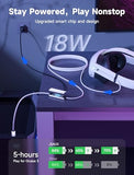 Link Cable with 18W Charging 16ft, Compatible with Oculus Meta Quest 3S/ 3/ 2/ Pro and Pico 4, PC VR, Steam VR Accessories, 2-in-1 High Speed 5Gbs