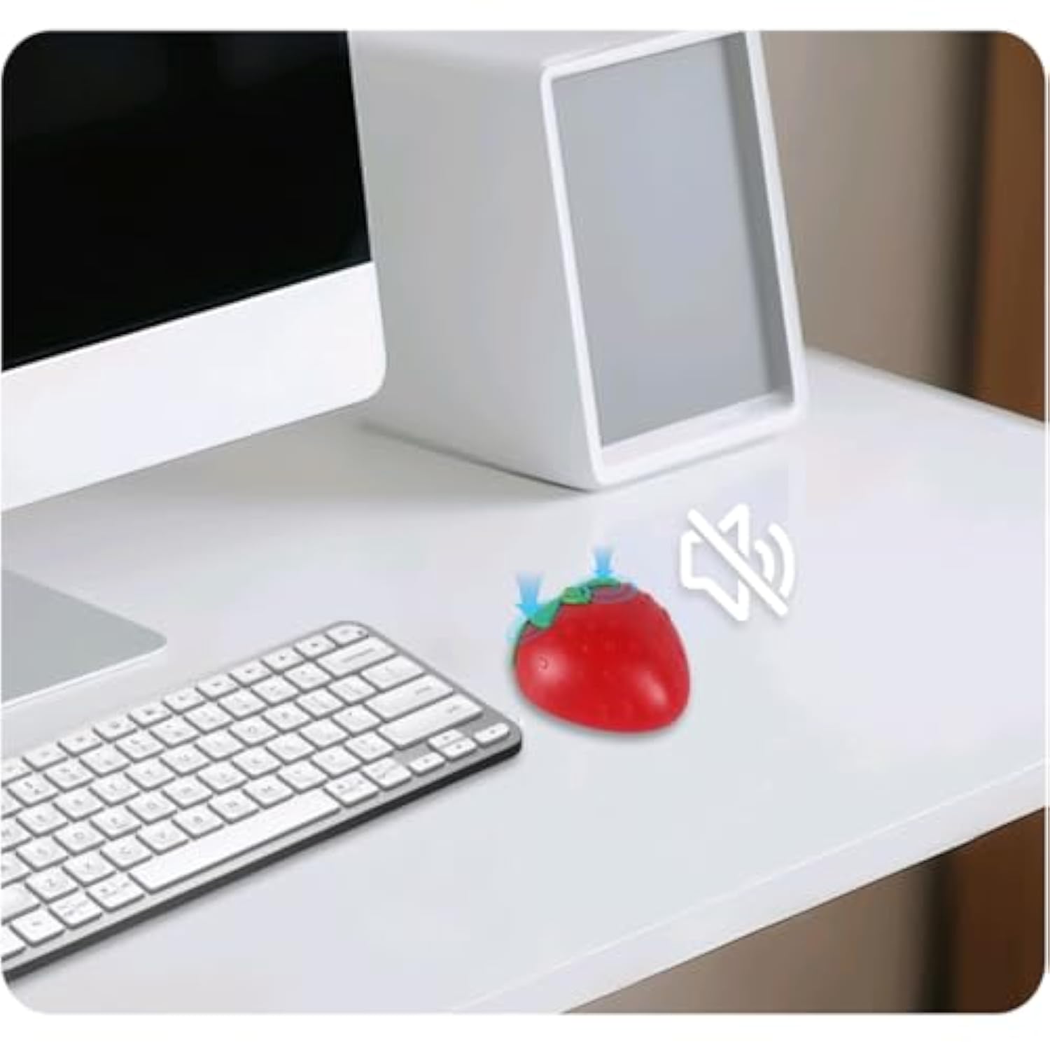 Cute Wireless Mouse, Turtle Shape Cartoon 2.4Ghz Cordless Silent Mouse With Usb Receiver Children Mice Kids Gaming Mouse For Notebook, Laptop,Pc, Desktop,Gift (Strawberry Red)