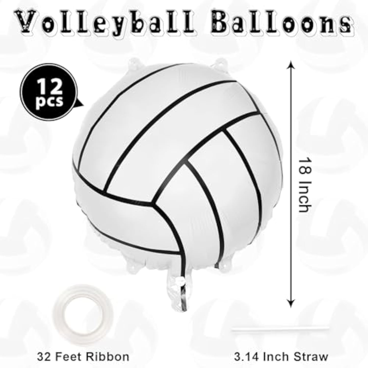 12 Pcs Volleyball Balloons,18 Inch Volleyball Foil Balloons,Volleyball Party Decorations Sports Mylar Balloon For Sports Theme Party Supplies (Volleyball)