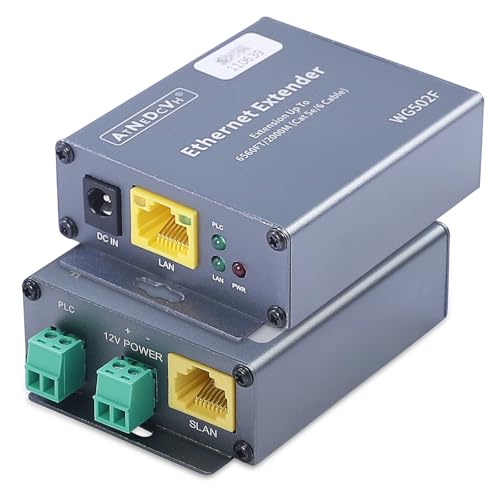 Ethernet Range Extender Repeater Kit, Ethernet Lan Range Extension Distance 6560Ft 2000M Over Cat5E/6/6E Rj45 Network Cable - 3280Ft 1000M Over Twisted Pair Cable Utp Ip Extender Adapter