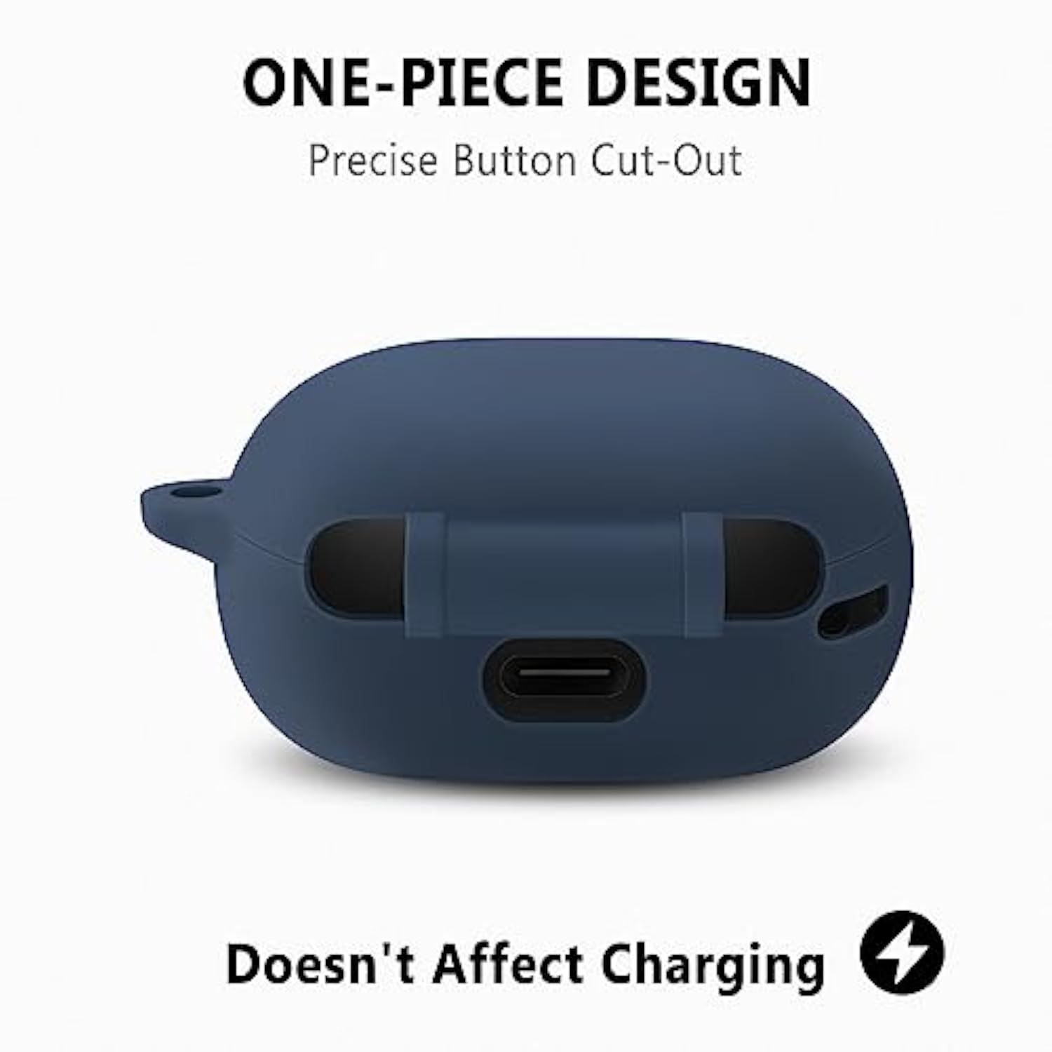 Navy Blue Silicone Case for Anker Soundcore P20i and R50i with Carabiner