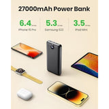 Portable Charger Power Bank 27000Mah, 22.5W Fast Charging Usb C Battery Pack, 3 Outputs & 2 Inputs, Led Display, External Battery Bank For Iphone, Samsung, Android Cell Phone Etc