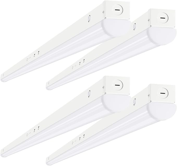 4 Pack 8FT LED Linear Light Fixtures 90W 70W 60W CCT Adjustable Dimmable Shop Lights