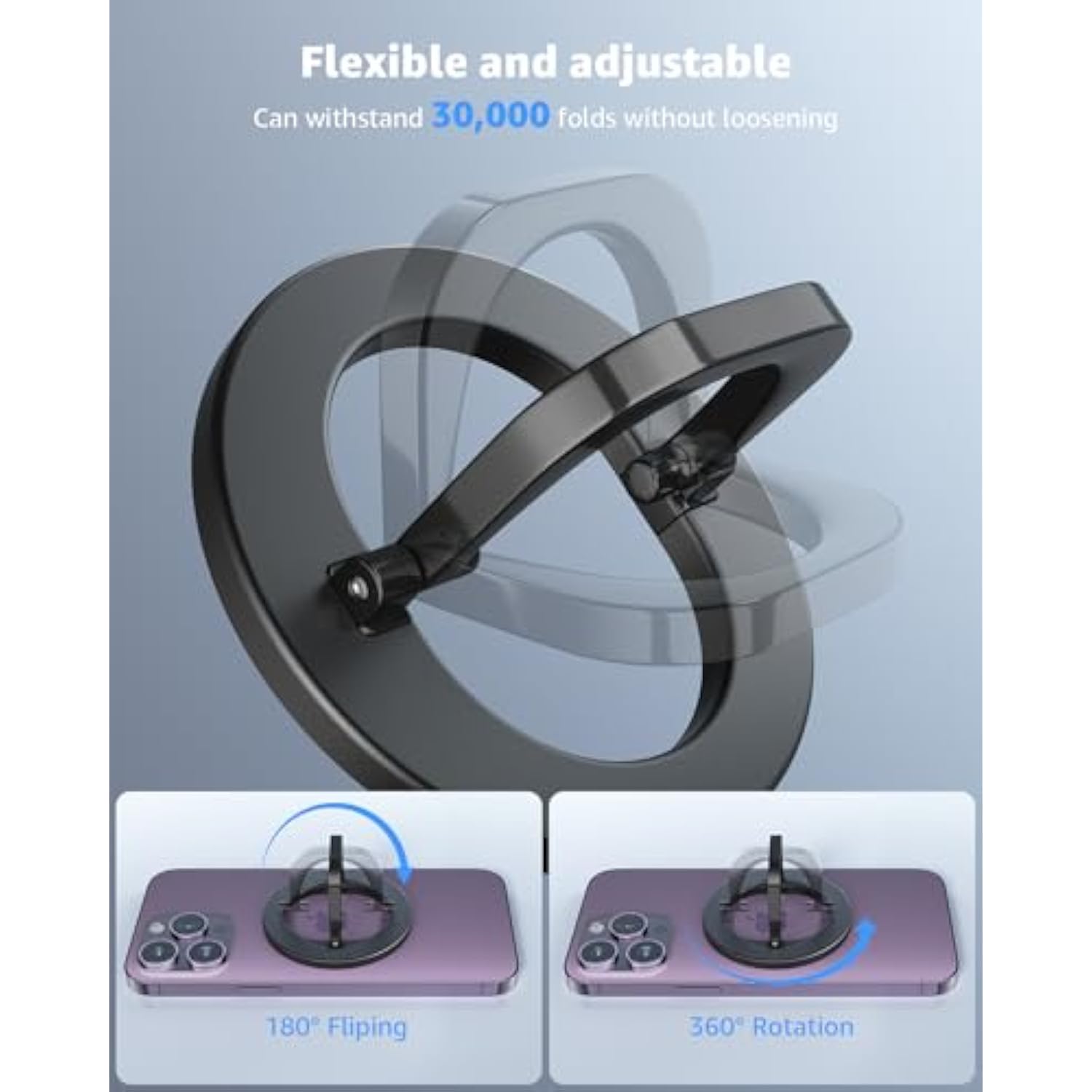 MagSafe Phone Grip, Adjustable Ring Holder & Kickstand for iPhone 15/14/13/12