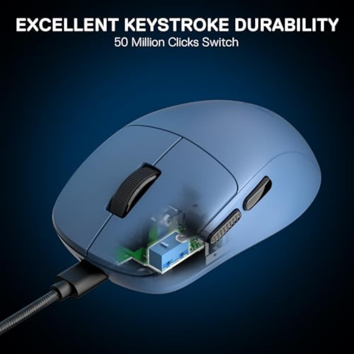 Redragon M817 Wired Gaming Mouse, 24000 DPI Optical Mice with 5 Programmable Buttons & Ergonomic Design, 37G Ultra Lightweight, Software Supports DIY Keybinds, Blue