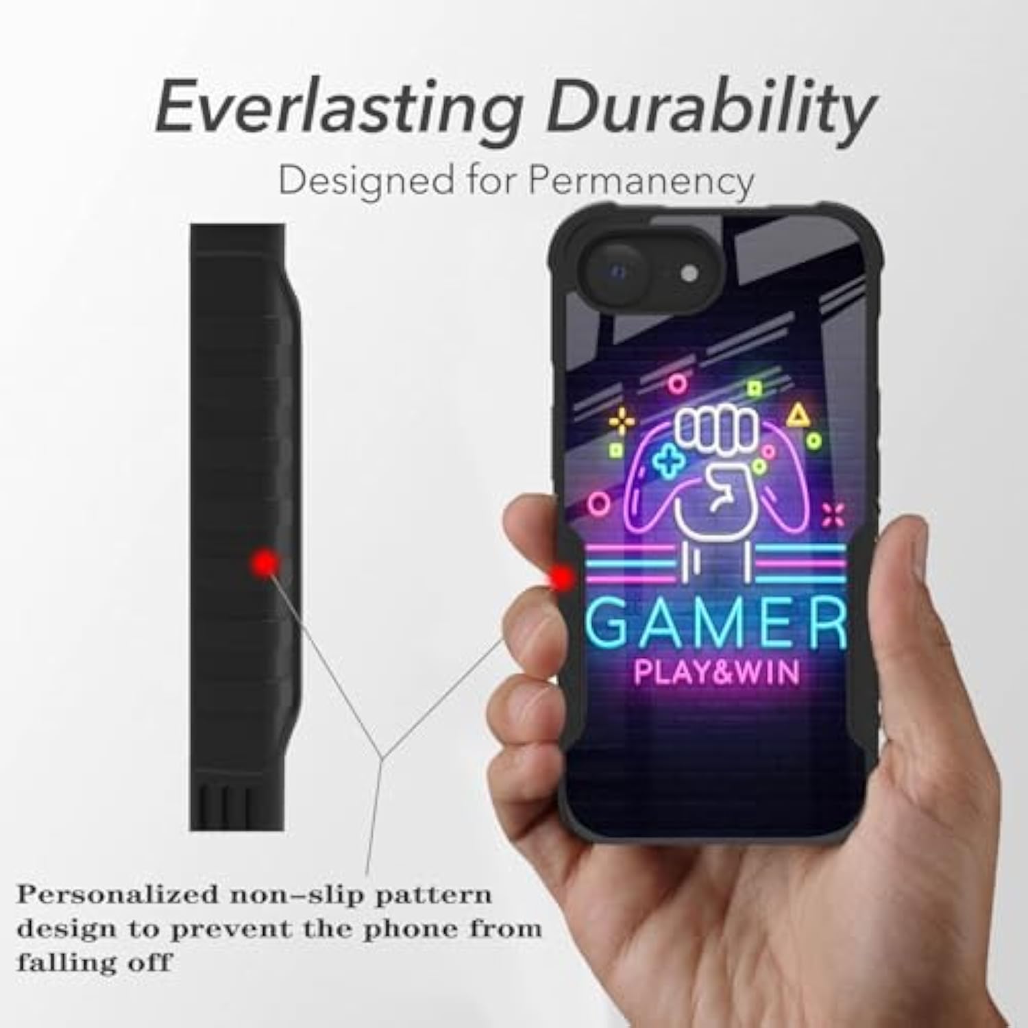 For Iphone 16E Case Game Win Design For Boys Kids Men, Gamer Play Easter [Shockproof Bumper] [Anti-Scratch] [Anti-Slip] Heavy Duty Protection Cover For Iphone Se 2025 / Se 4