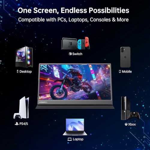 Portable Monitor 15.6 Inch 1080P Fhd Ips Gaming Display Monitor With Usb-C & Hdmi, Ultra-Slim External Second Screen With Smart Cover & Speakers For Laptop, Xboxpc, Mac, Phone, Ps5, Switch