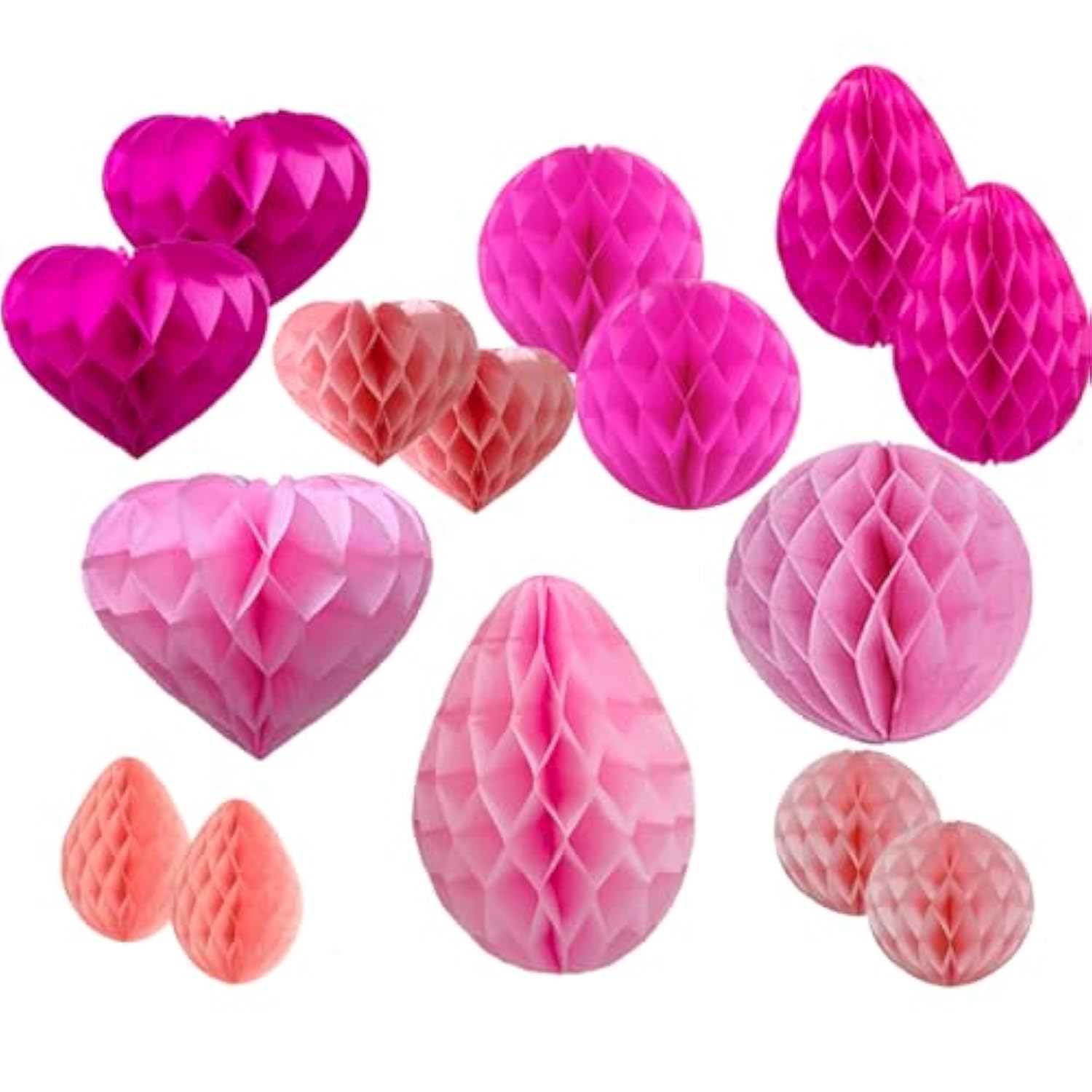 Party Decorations Hanging Paper 15Pcs Honeycomb Balls For Nursery, Baby Shower, Birthday, Wedding?Christmas? Graduation (15 Pieces,Rose Red Set)