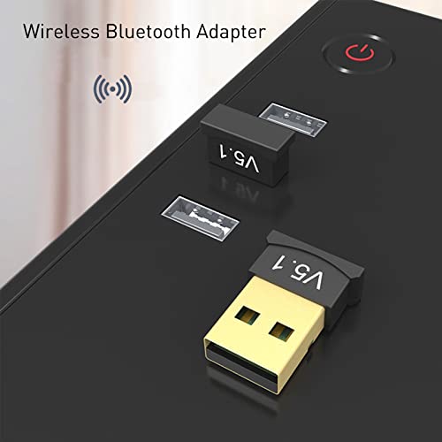 2 Pack Bluetooth Adapter For Pc, Usb Bluetooth Adapter 5.1 Edr, Bt Dongle Wireless Receiver For Speaker, Mouse, Keyboard, Headphones Compatible With Win10/11