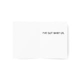 Diddy Funny Card 'I'Ve Got Baby Oil', Humorous Stationery, Birthday Cards, Gifts, Cards Set, Just Because, Anniversary (Any Occasion)
