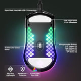 SteelSeries Aerox 3 - Holey RGB Gaming Mouse - Ultra-lightweight Water Resistant Design - 8,500 DPI TrueMove Core Optical Sensor - Onyx