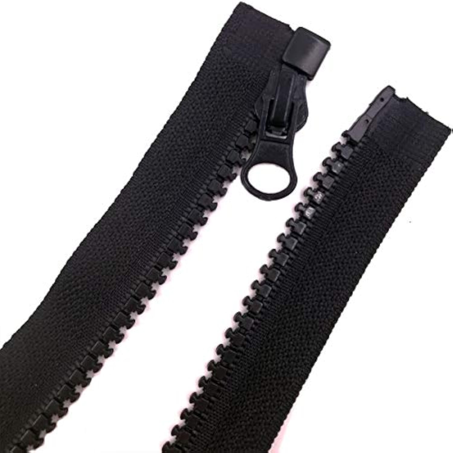 2Pcs 26Inch Separating Bottom Zipper #5 Black Plastic Jacket Zippers W
