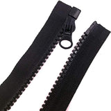 2Pcs 26Inch Separating Bottom Zipper #5 Black Plastic Jacket Zippers W