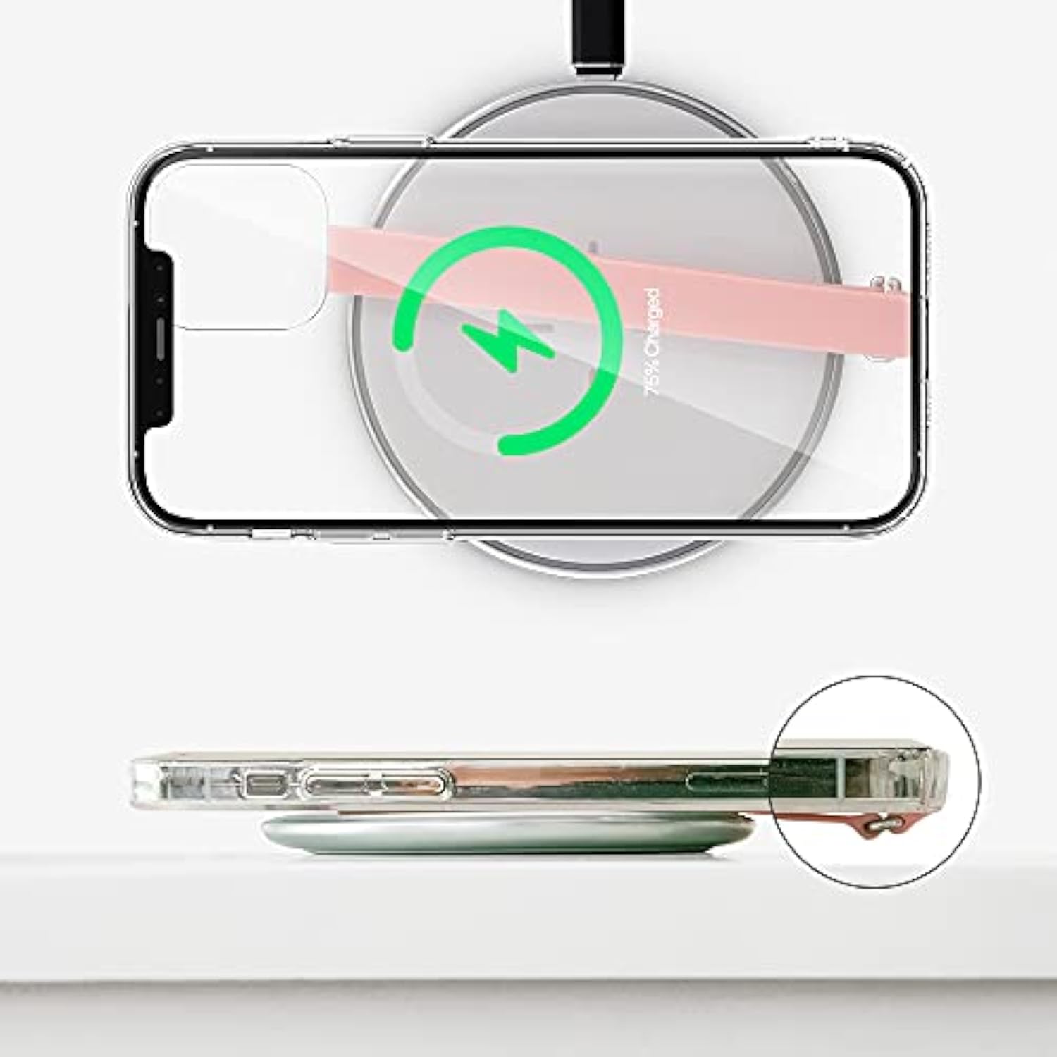 C-Shaped Clip Finger Grip, Silicone Phone Strap Loop Holder for iPhone & Samsung