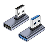 90 Degree Usb 3.1 Adapter 2 Pack, Left And Right Angle Usb A Male To Female Converter Extender For Pc, Laptop, Usb A Charger, Power Bank And More