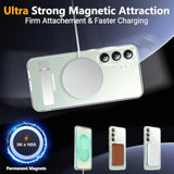 Magnetic Samsung Galaxy S25 Plus Case, 3 Stand Modes, Military Drop Protection, Clear
