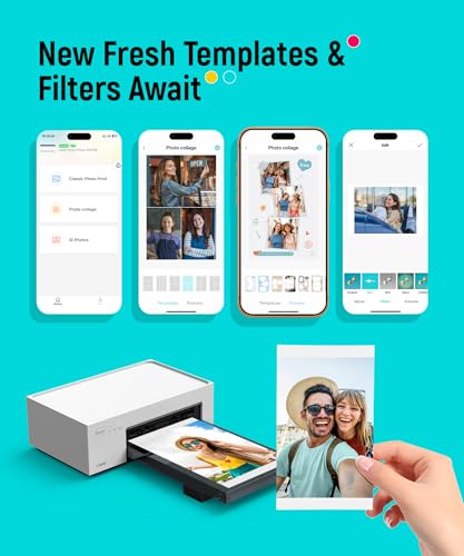 M100 4X6'' Photo Printer, Wi-Fi Picture Printer, 20 Sheets, Full-Color Photo, Instant Phone Printer For Iphone, Android, Smartphone, Thermal Dye Sublimation, Portable Photo Printer For Home Use