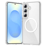 For Samsung Galaxy S25 Case Clear, [Wireless Charging][Anti-Yellowing][-Grade Protection] Shockproof Slim Magnetic Phone Sleeve Case For Samsung Galaxy S25, Transparent