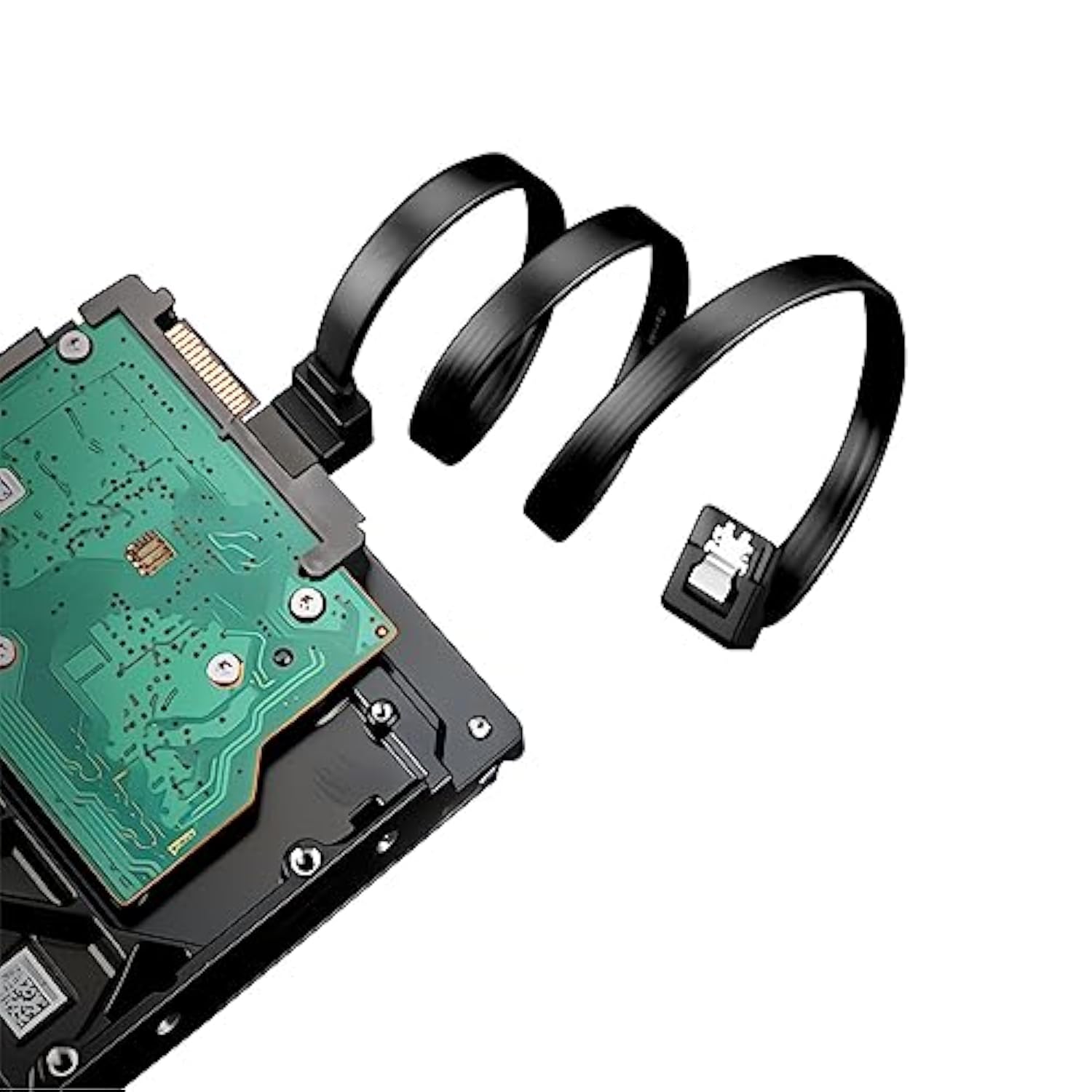 Sata Cable Sata Iii 6Gbps 90 Degree Right Angle With Locking Latch 18 Inches F