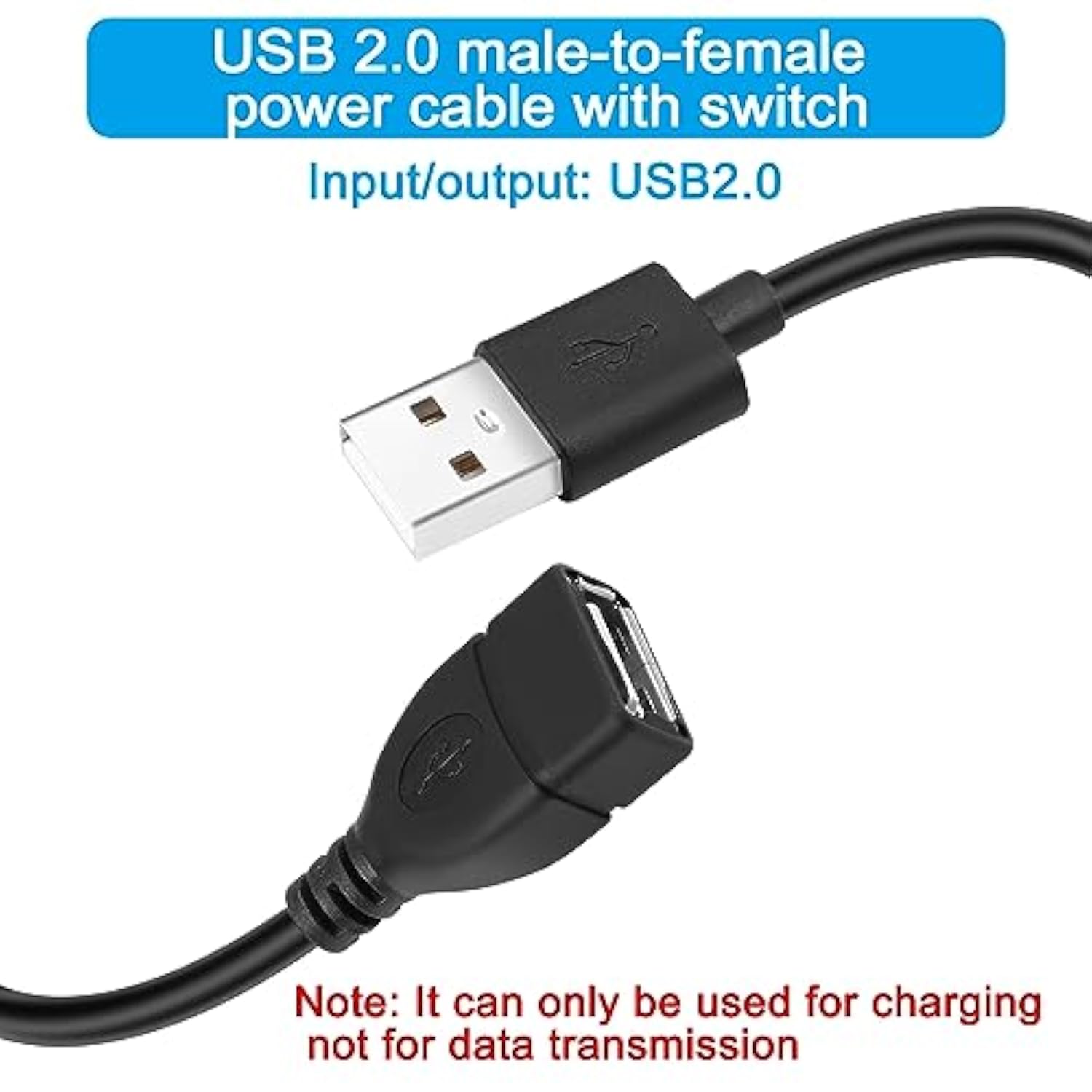Usb Extension Cable 4 Pcs 5V Male To Female Extender With Switch Suitable For