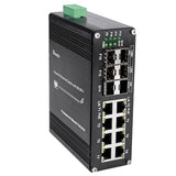 Hardened Industrial 14 Port Poe+ Switch 8 Port 10/100/1000Base-T + 4 Port 1.25G Sfp + 2 Port 10G Sfp+ Gigabit Unmanaged Switch 240W Poe Out Full/Half-Duplex Auto Mdi/Mdix 48-57V Input