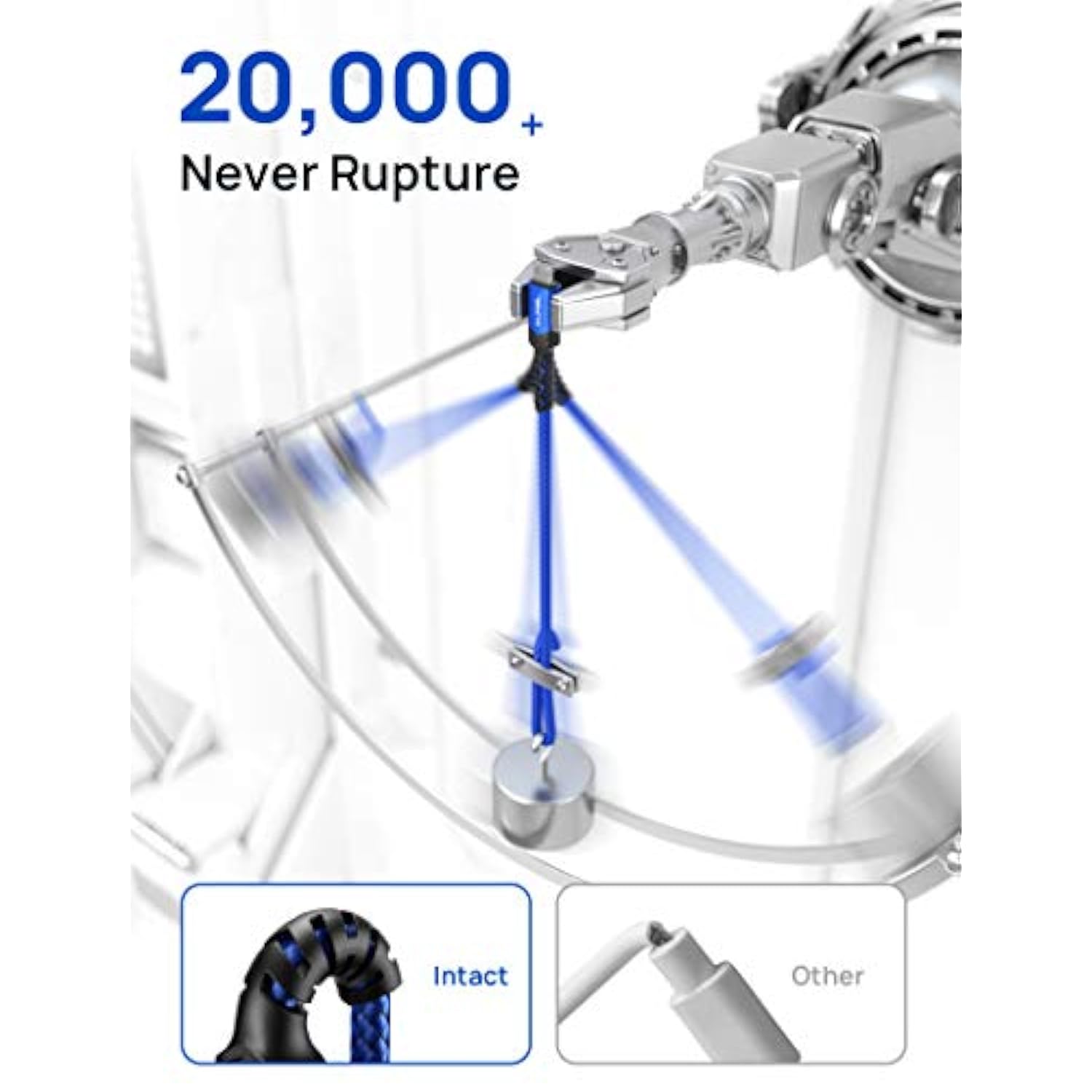 Micro Usb Cable For Android, (2-Pack 6.6Ft) Kindle Charger Cord Replacement, Nylon Braided Usb Micro Charging Cable Compatible With Galaxy S7 S6 J7 Edge Note 5, Kindle, Mp3-Blue