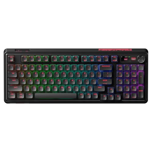Pixiu 98 Mechanical Gaming Keyboard With Knob, Cherry Mx2A Brown Switches, 8K Hz Polling, Tri-Mode Gasket Key-Board For Pc/Mac/Laptop, Hot Swappable, Pbt, Rgb Backlit, 95 Keys