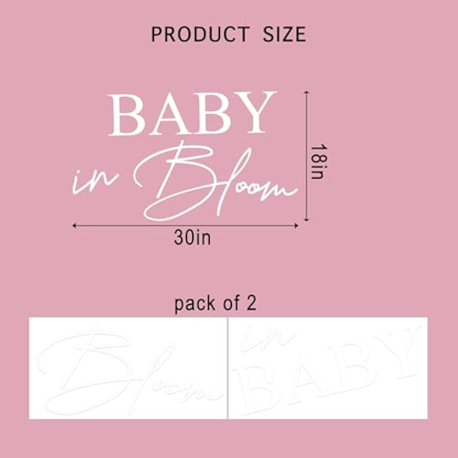 Baby In Bloom Baby Shower Decal Sign - Gender Reveal Girl Or Boy Decoration, Sign For Arch Backdrop (White Decal)