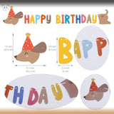 Dachshund Dog Birthday Garland - Long Sausage Wiener Dog Puppy Party Banner And Dog Lover Party Decorations Supplies