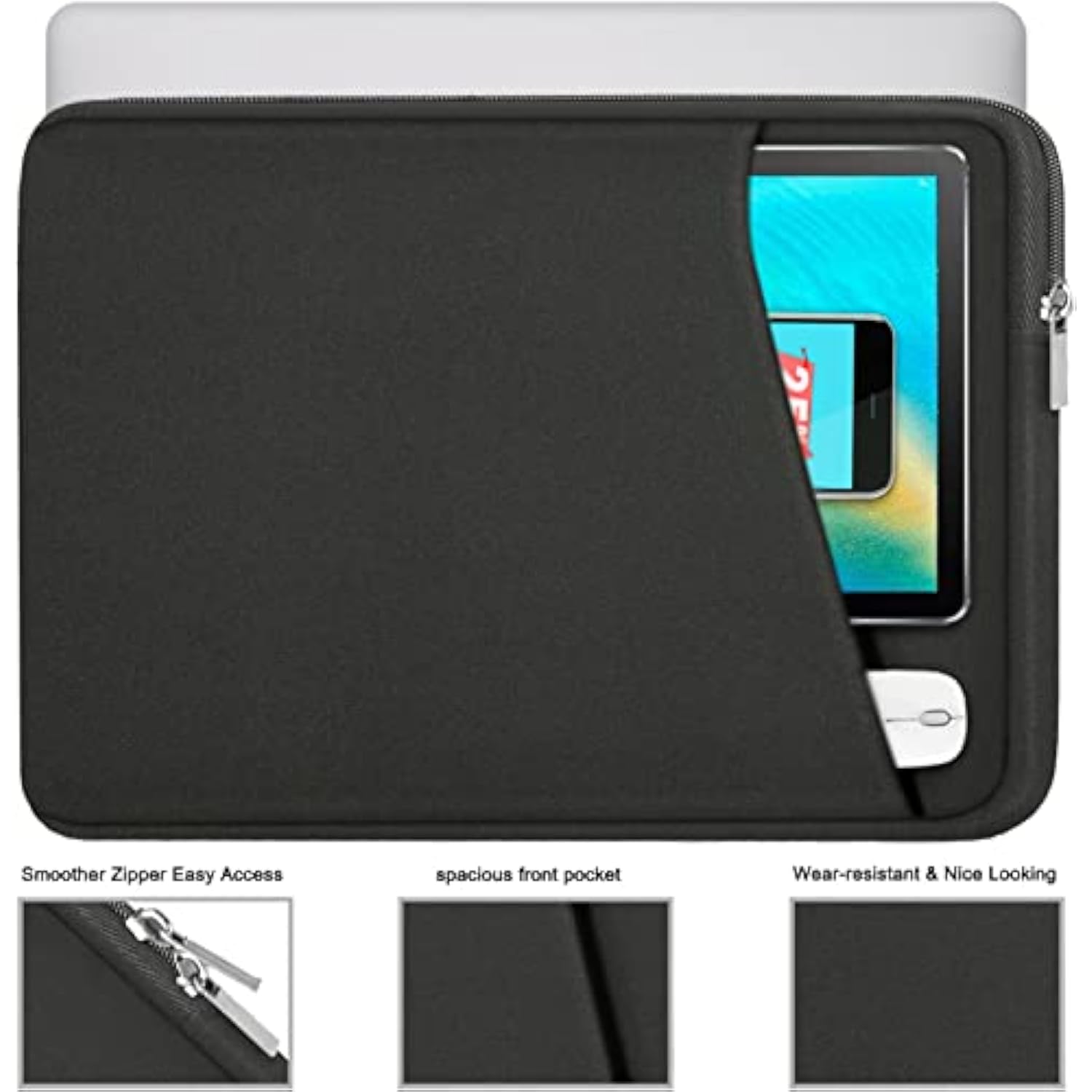 Laptop Sleeve 14 Inch, Durable Carrying Bag Shockproof Protective Case Cover, Handbags Briefcase Laptop Bag Compatible With 14" Macbook Air/Pro Hp Asus Lenovo Notebook Computer, Grey