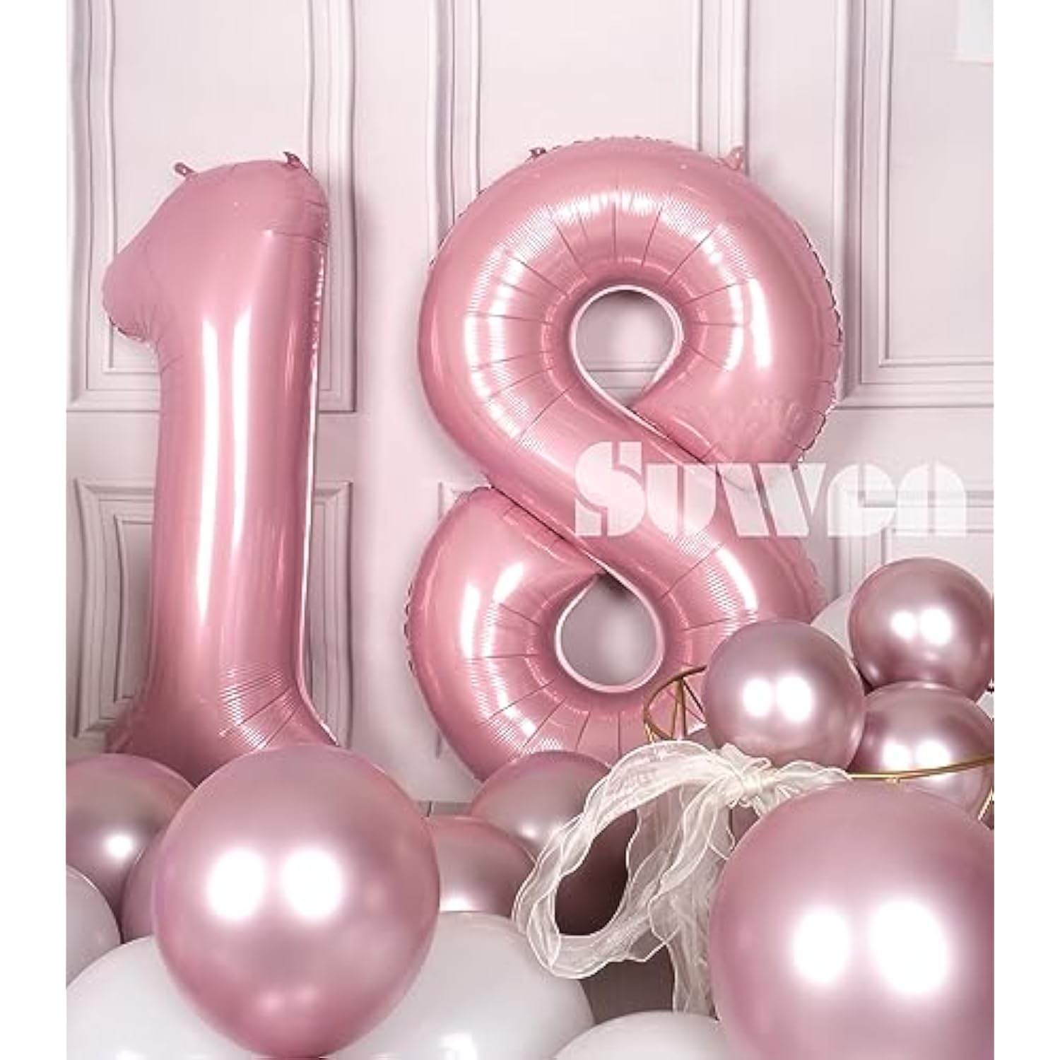 40 Inch Pink Large 18 Number Balloons Big Foil Helium Number Balloons 0-9 Jumbo Happy 18Th Mylar Birthday Party Decorations For Girl Or Women 81 Anniversary Party Supplies