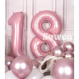 40 Inch Pink Large 18 Number Balloons Big Foil Helium Number Balloons 0-9 Jumbo Happy 18Th Mylar Birthday Party Decorations For Girl Or Women 81 Anniversary Party Supplies