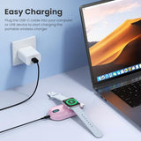 [2-Pack]Portable Charger for Apple Watch Series,Compact Wireless Magnetic iWatch Charger,2800mAh Fast Charging Power Bank for Apple Watch Series