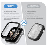 2 In 1 Metal+Pc Case For Apple Watch Series 11/Series 10 42Mm With Upgrated Waterproof Hd Tempered Glass Screen Protector,Hard Pc Overall Protective Cover For Apple Watch 11/10 Case 42Mm Iwatch