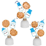 20Pcs Milk and Cookies Birthday Centerpiece Sticks Chocolate Chip Party Decor