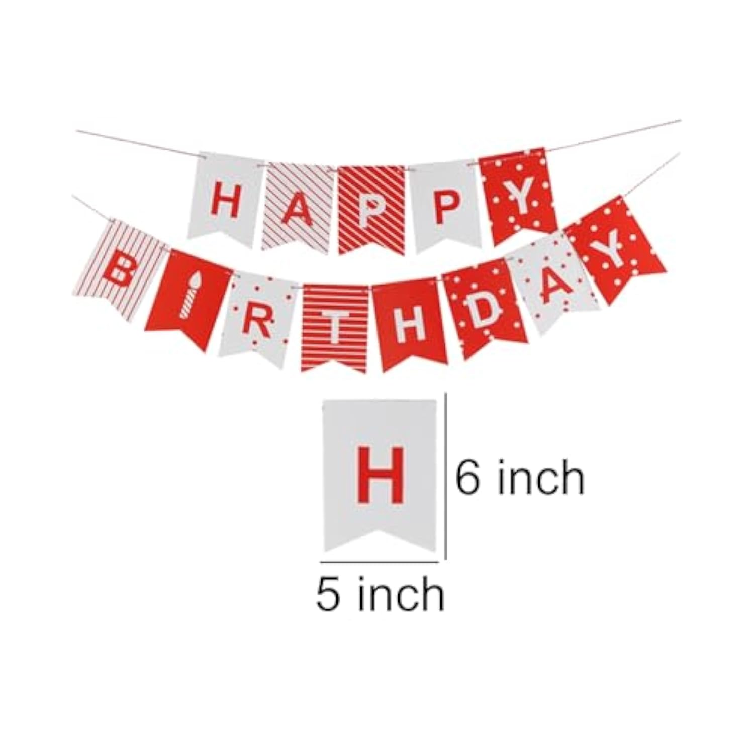 Red & White Happy Birthday Banner for Party Decorations & Supplies