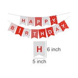 Red & White Happy Birthday Banner for Party Decorations & Supplies