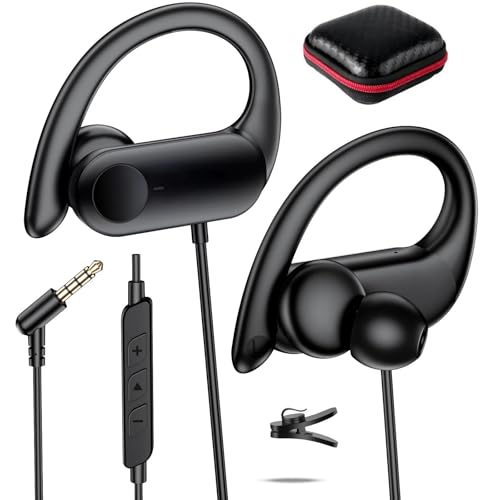 Wired Headphone 3.5mm Over Ear Buds for Chormebook Laptop PC,HD Mic HiFi Stereo in-Ear Noise Isolation Wired Earbuds,3.5mm Jack Earphone with Ear