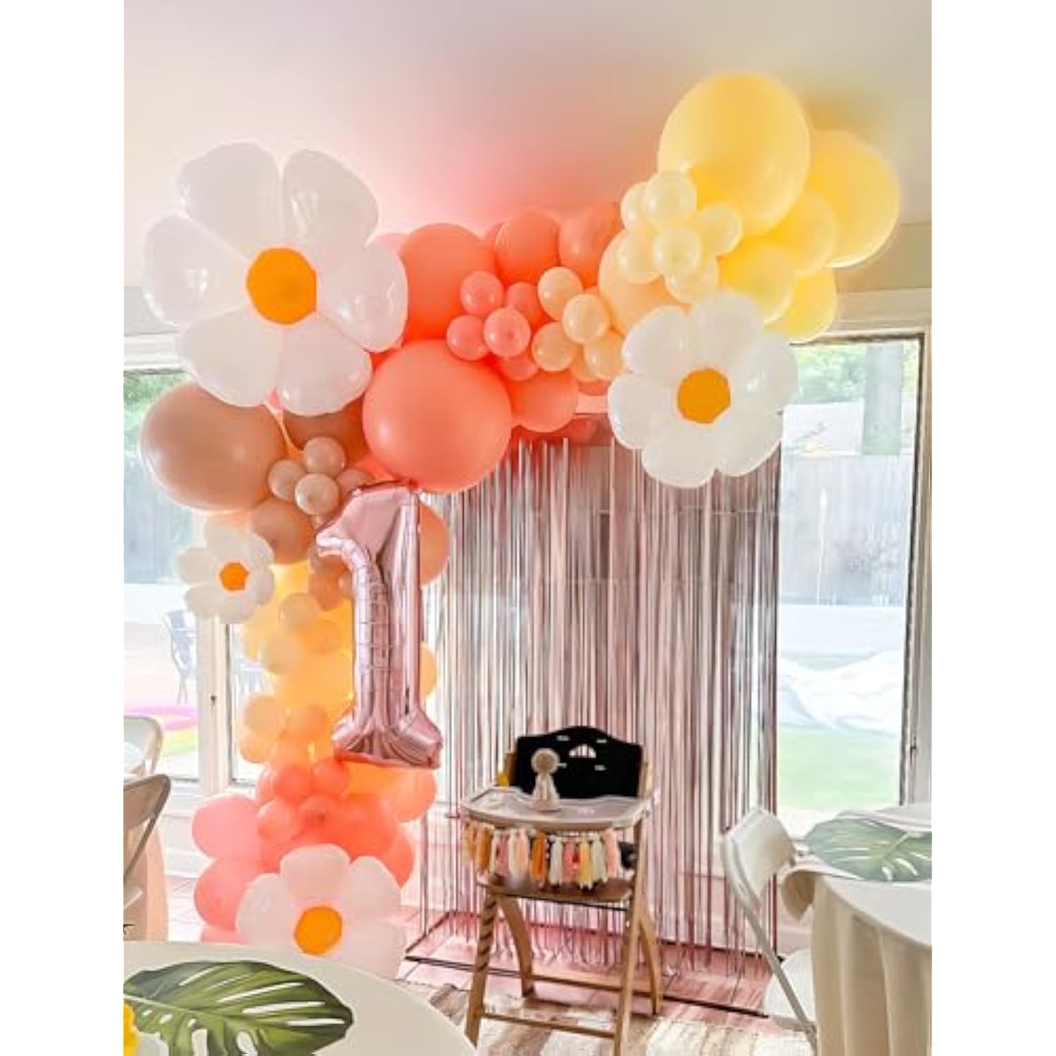 Boho Daisy Balloon Arch Kit: Groovy Party Decor