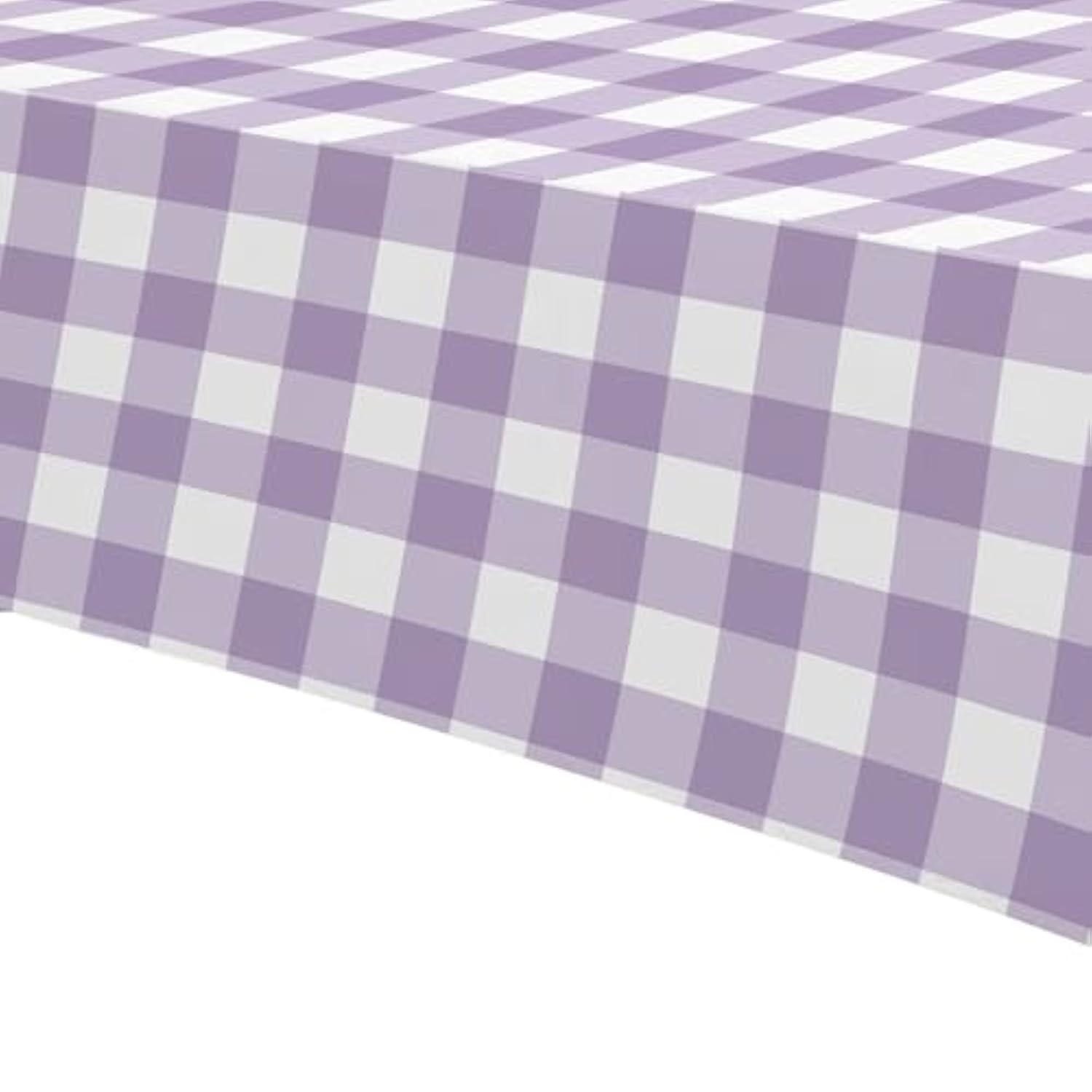 Light Purple Gingham Party Tablecloth Decorations, 3 Pack Purple Checkered Disposable Plaid Party Supplies Tablecover, For Birthday Baby Shower Bridal Wedding, 55In X 86In