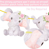 Elephant Party Banner 3Pcs Pink Baby Shower Decoration For Girl Floral Birthday Party Decoration Animals Themed Party Supplies