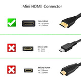 Mini Hdmi To Hdmi Cable 3Ft, High Speed Mini Hdmi To Hdmi Cable 4K×2K Compatib