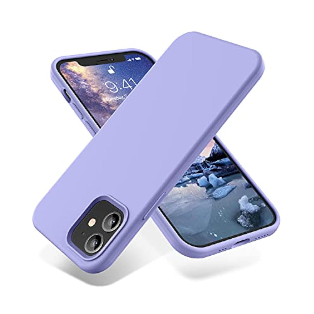 Compatible With 12 Case And 12 Pro Case 6.1 Inch(2020),[Silky And Soft Touch Series] Premium Soft Liquid Silicone Rubber Full-Body Protective Bumper Case (Light Purple)