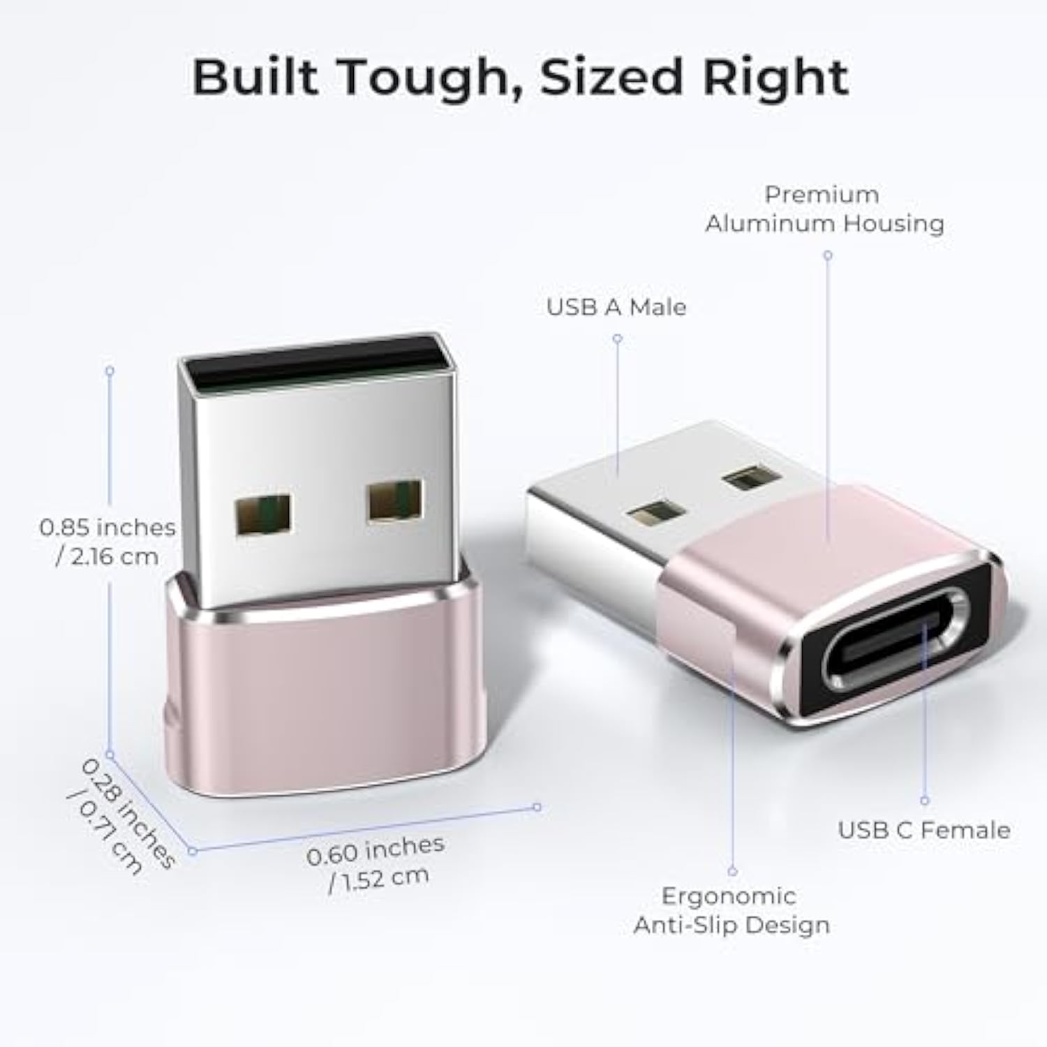 Usb To Usb C Adapter 3 Pack,Pink