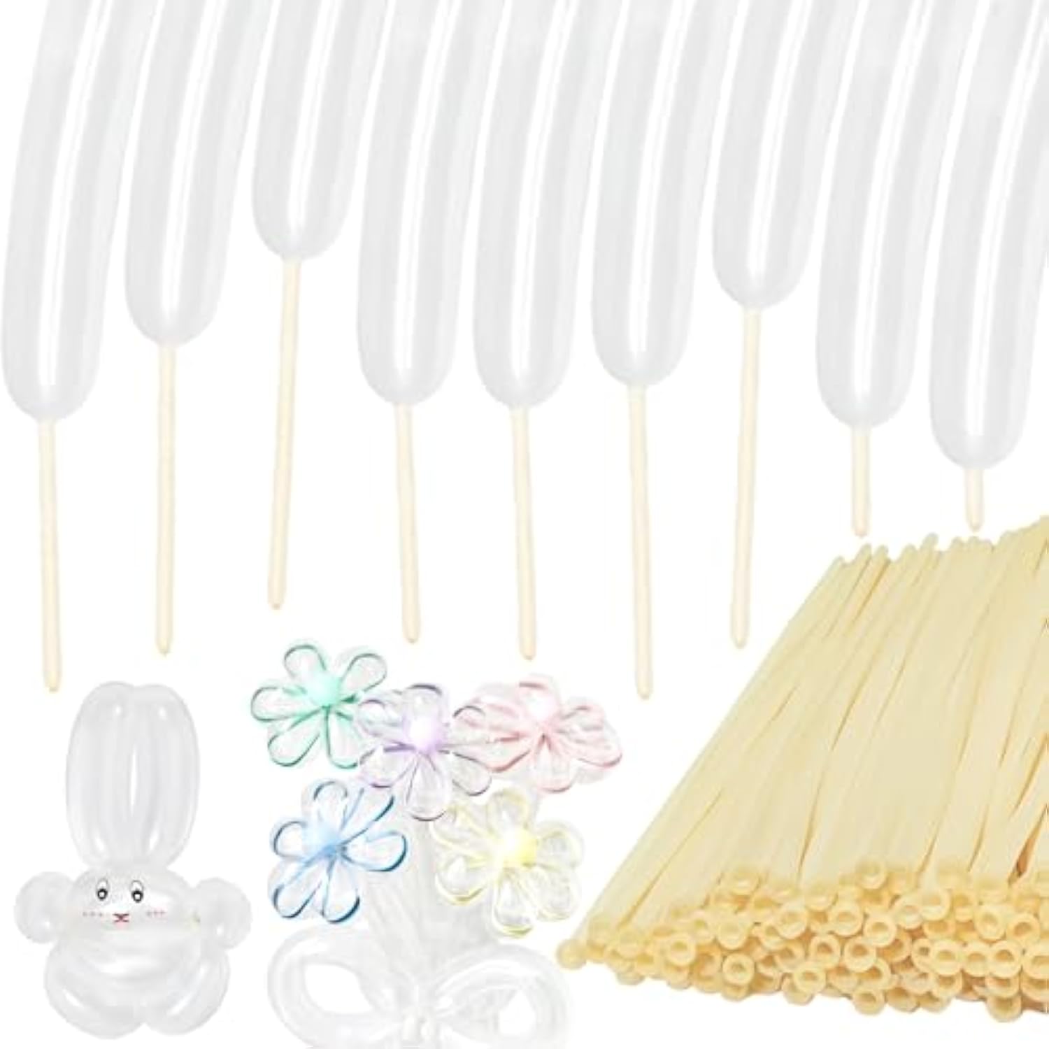 100 Pcs Clear 260 Balloons – Long Skinny Twisting Balloons for Party & Decorations
